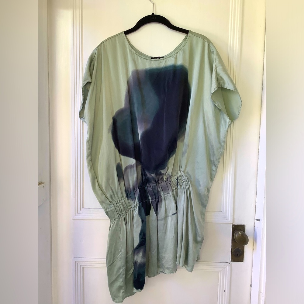 Green Silk Tunic with Pattern